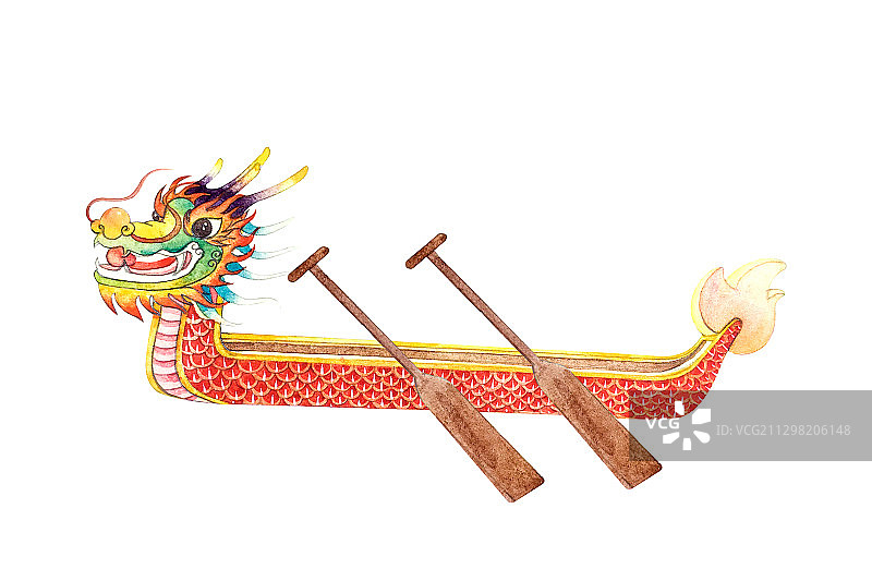 端午节赛龙舟粽子水彩插画图片素材