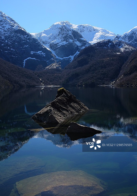 湖光山色，白雪皑皑图片素材