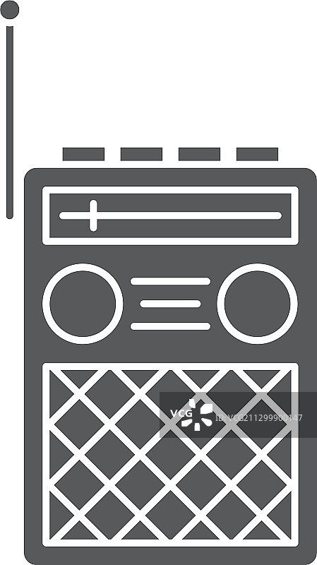 复古收音机图标符号旧电子隔离图片素材