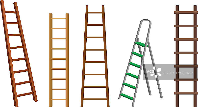 家用和家用木制或钢制梯图片素材