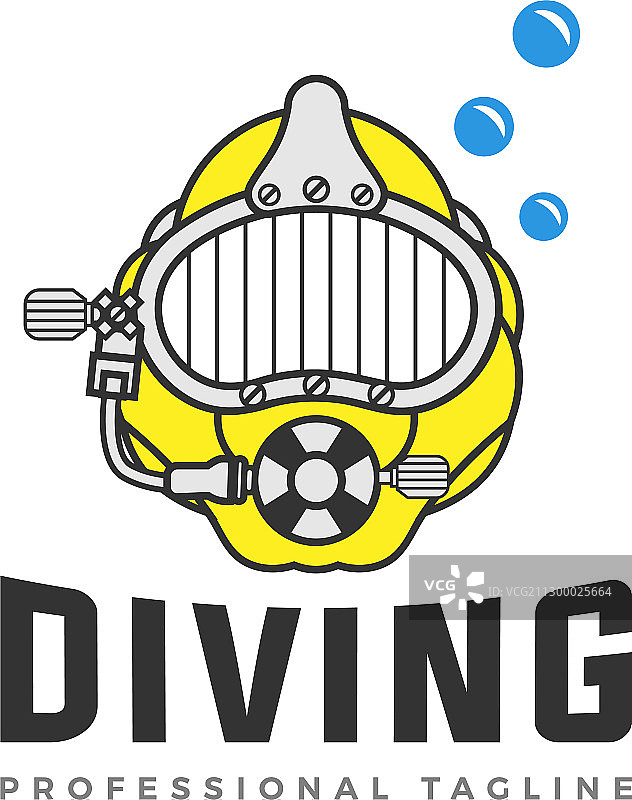 水下潜水头盔标志设计图片素材
