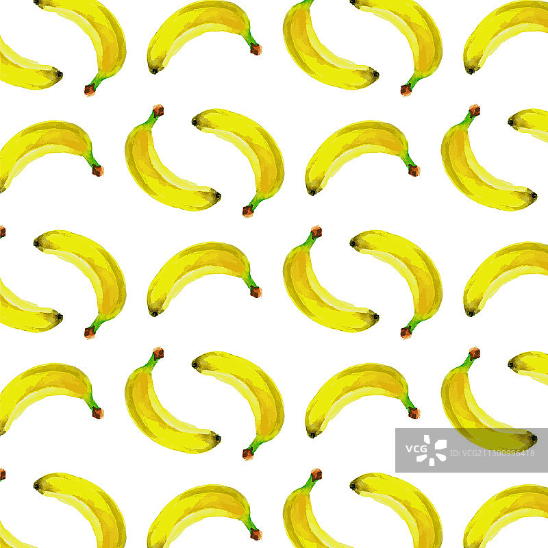 水彩无缝图案与香蕉手图片素材