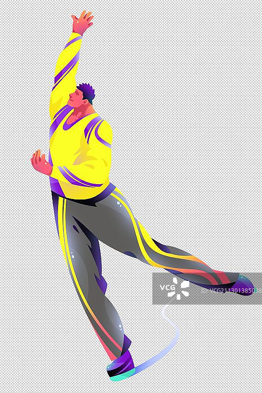 男运动员花样滑冰的插画图片素材