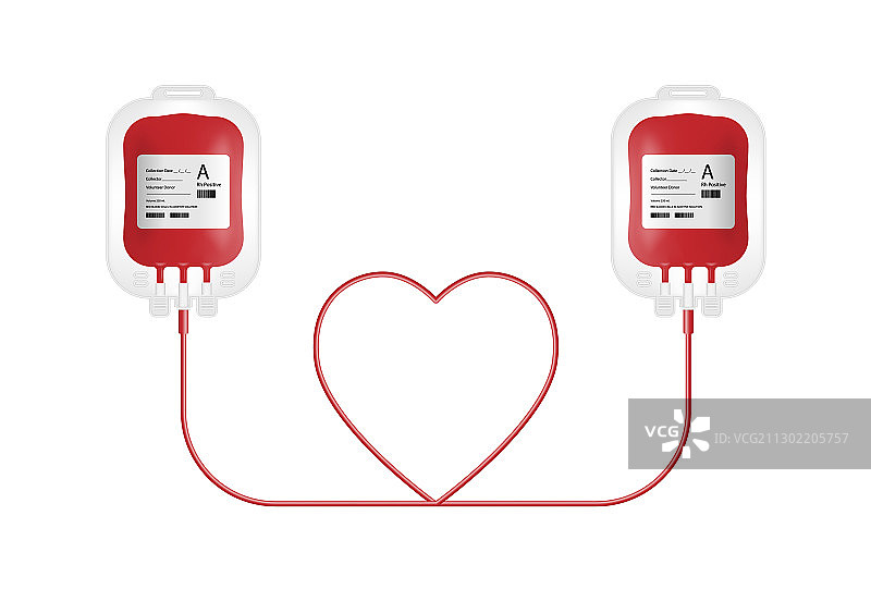 献血概念:血袋上隔离图片素材