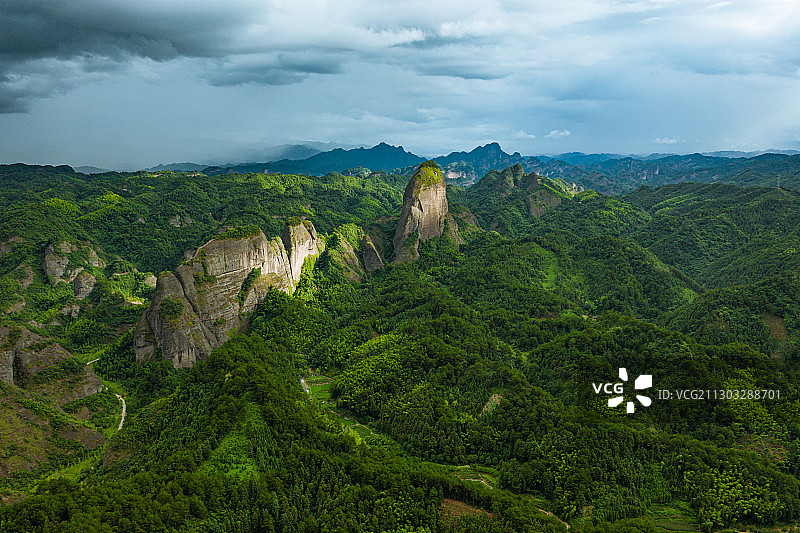 中国湖南省热门旅游目的地，邵阳崀山的自然风光。图片素材