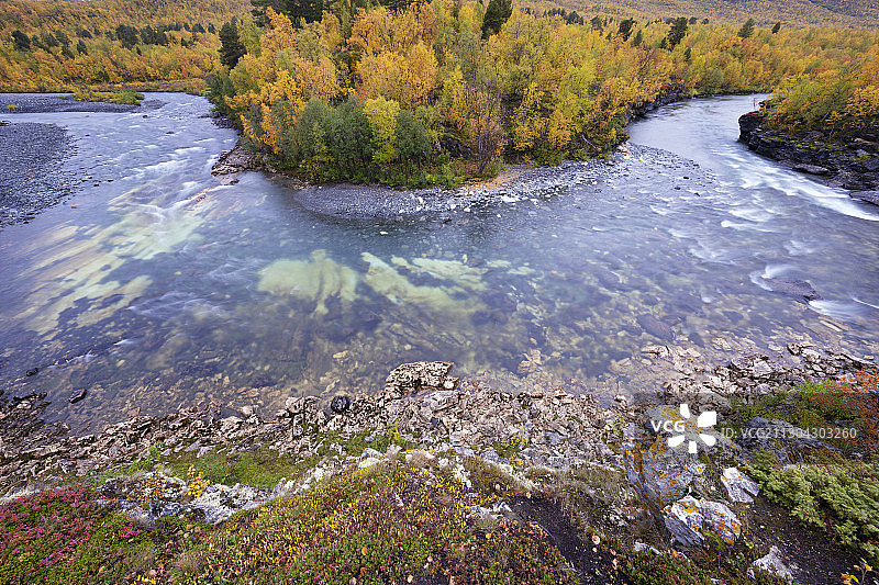 Abiskojohka河峡谷，Abisko国家公园，Norrbotten，拉普兰，瑞典图片素材