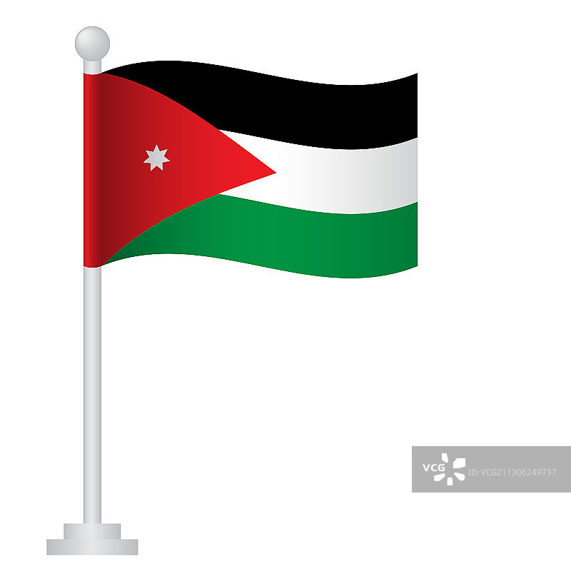 约旦国旗国旗约旦杆图片素材