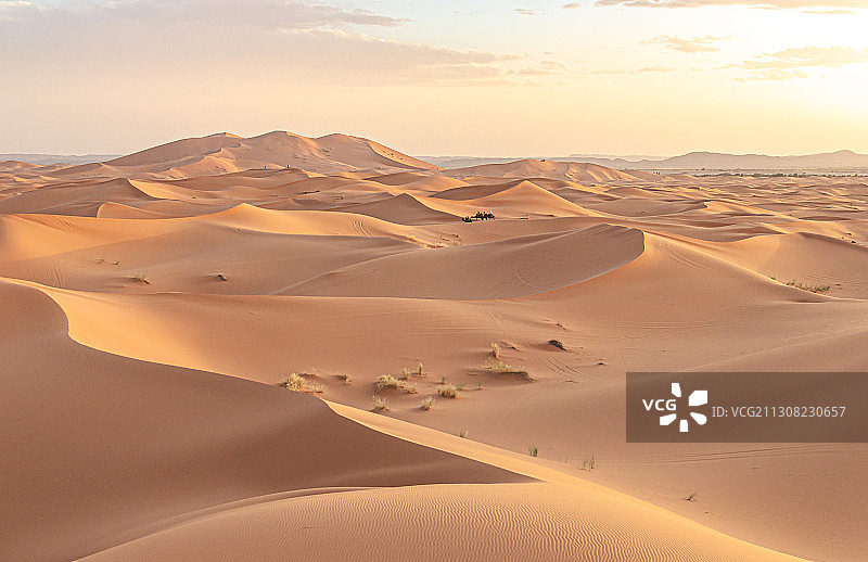 日落时分的沙漠景色图片素材