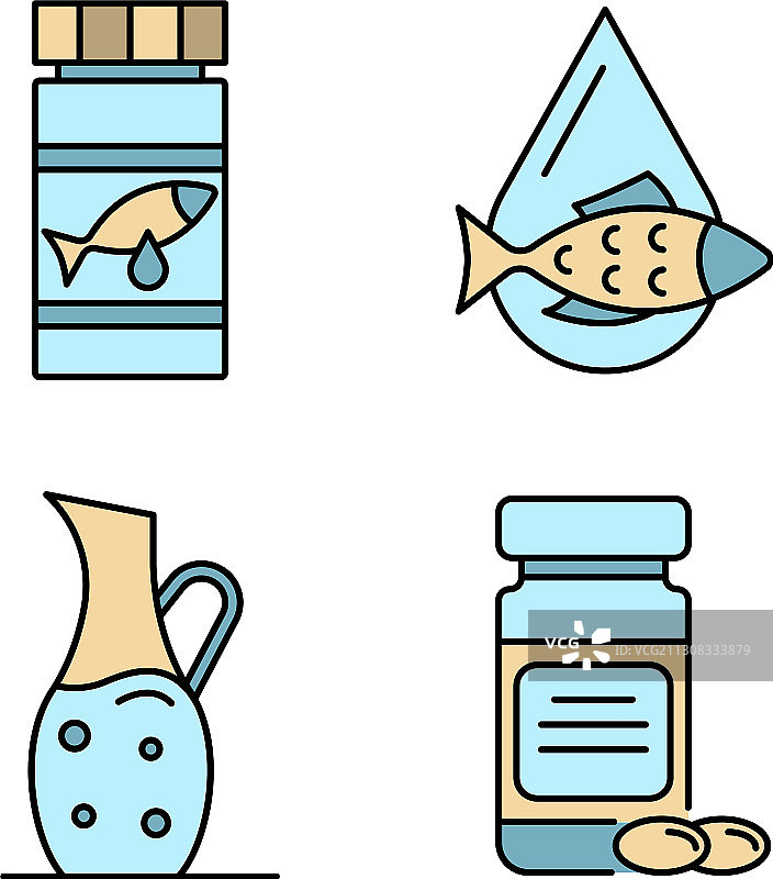 鱼油图标设置线颜色图片素材