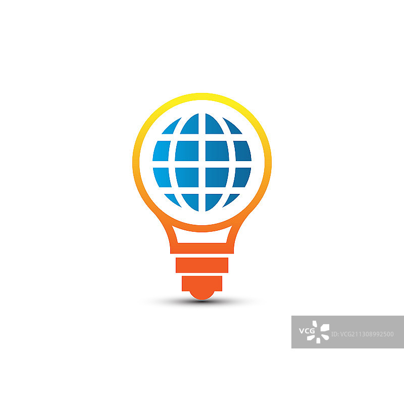 世界能源灯泡标志概念灯泡世界地球仪图片素材