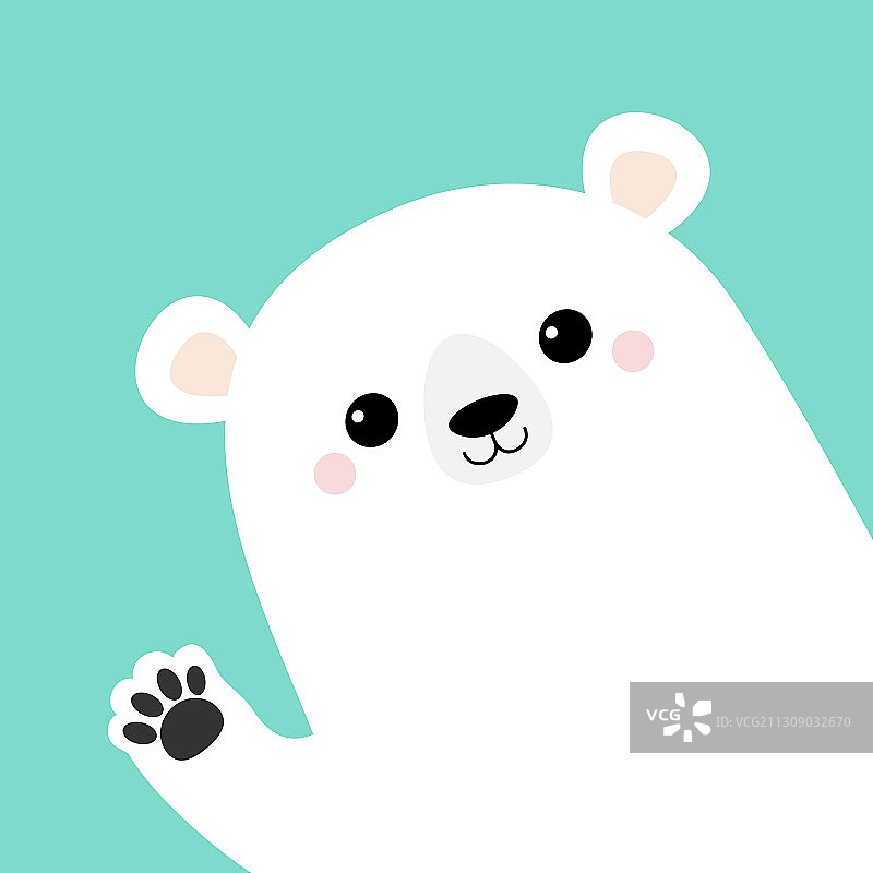 北极熊手挥爪子印可爱图片素材