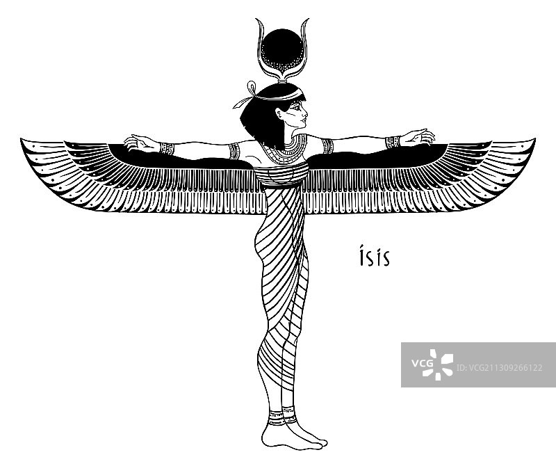 伊希斯女神的生命和魔力在埃及图片素材