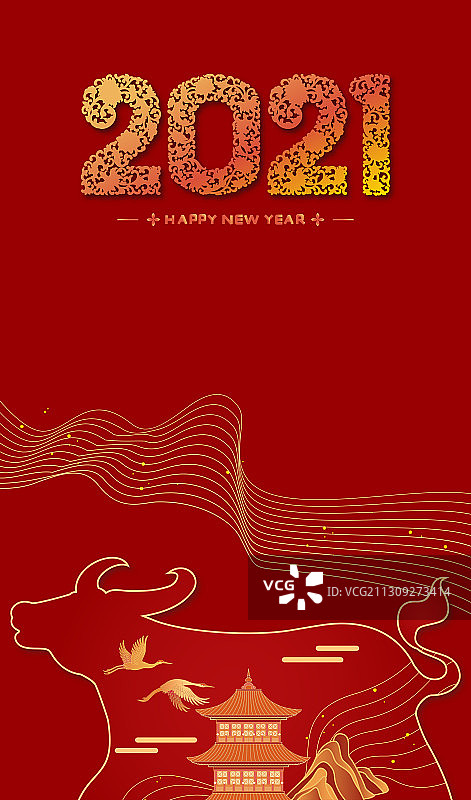 中国风山水线条装饰背景图片素材
