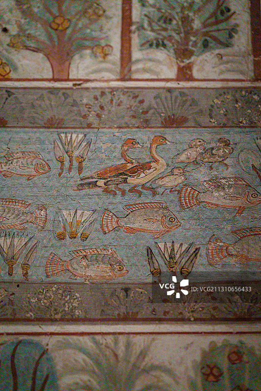 大英博物馆埃及墓室壁画局部图片素材