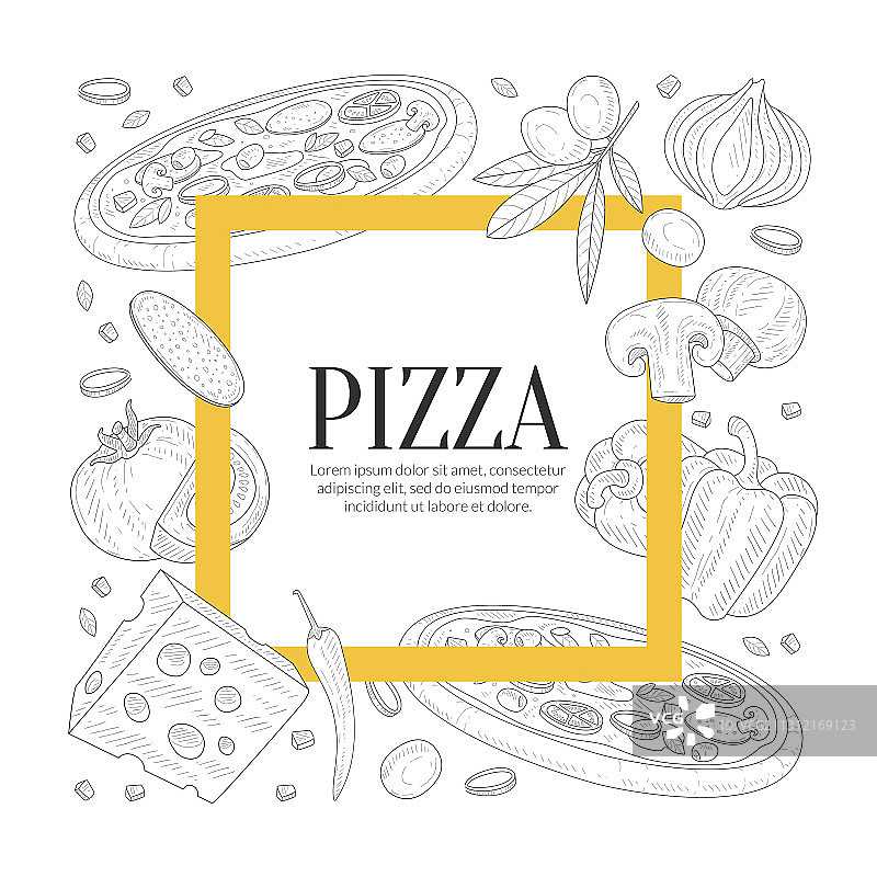 披萨横幅模板传统意大利菜图片素材