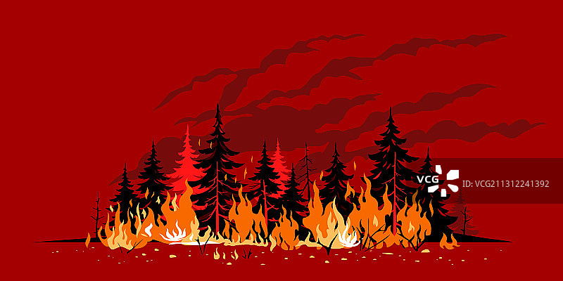 燃烧森林海报概念图片素材