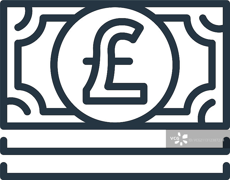 英镑钞票图标孤立在白色背景图片素材