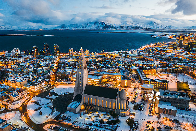 冰岛雷克雅未克夜景图片素材