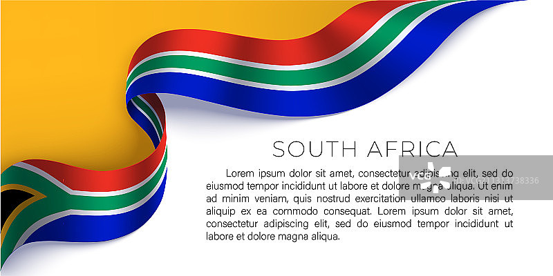 带有国旗的南非横旗图片素材