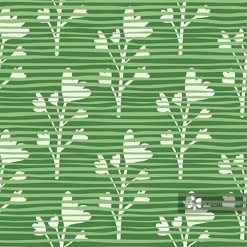 无缝植物图案与花绿色图片素材