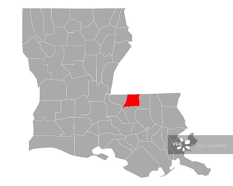 地图位于路易斯安那州的费利西亚纳东部图片素材