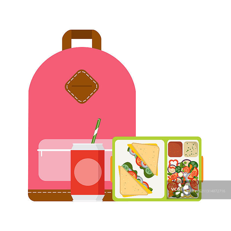 带健康食品理念的午餐盒图片素材