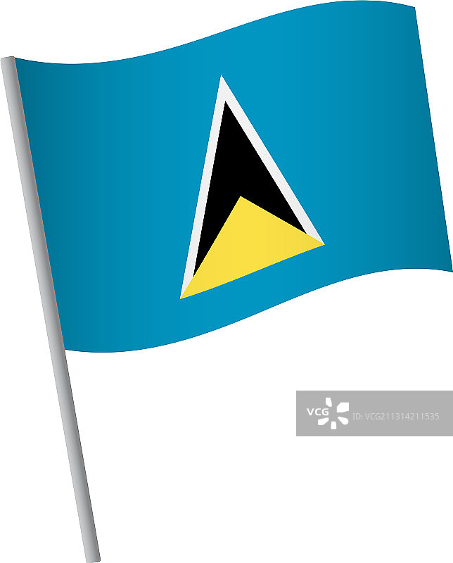 圣卢西亚的旗帜图标图片素材