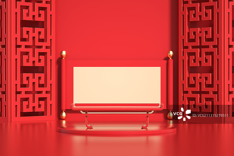 中国风节日喜庆背景，三维图形图片素材