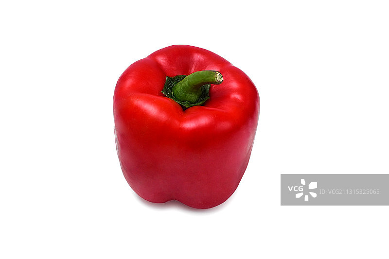 白色背景下的红色甜椒特写图片素材