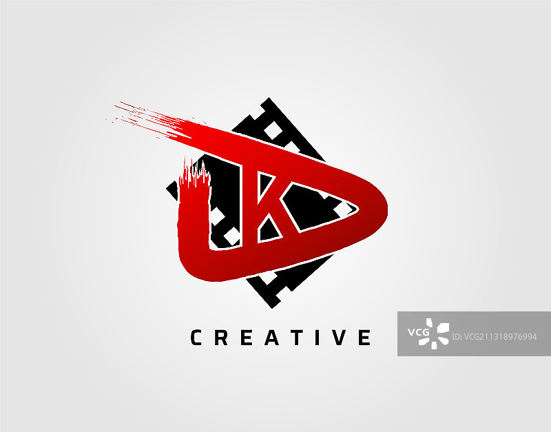 电影玩字母k标志设计概念模板图片素材