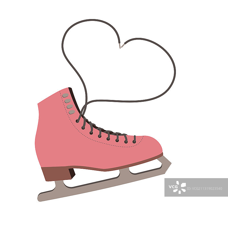 花样滑冰靴或鞋系带心图片素材