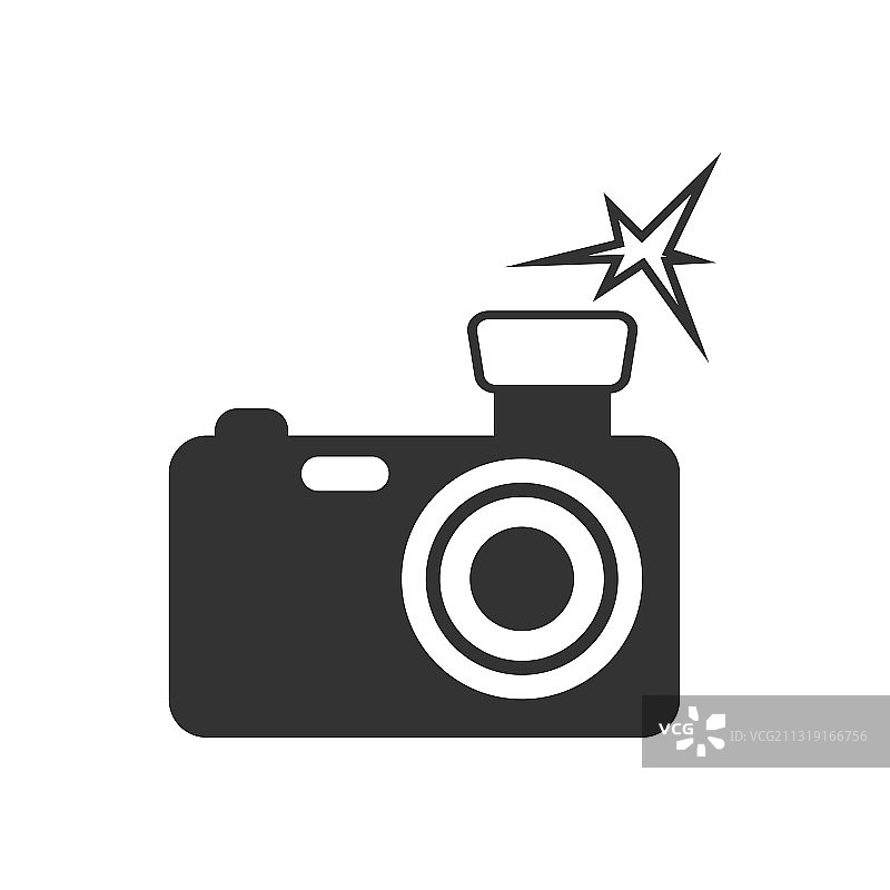 图标相机与闪光股票标志网站和图片素材