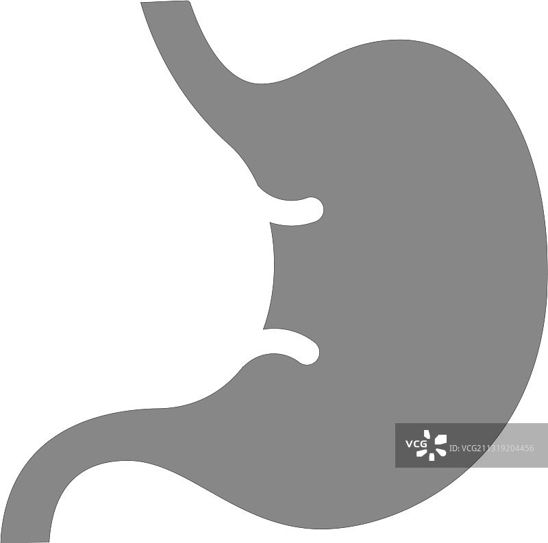 人体胃的灰色图标是健康器官的象征图片素材