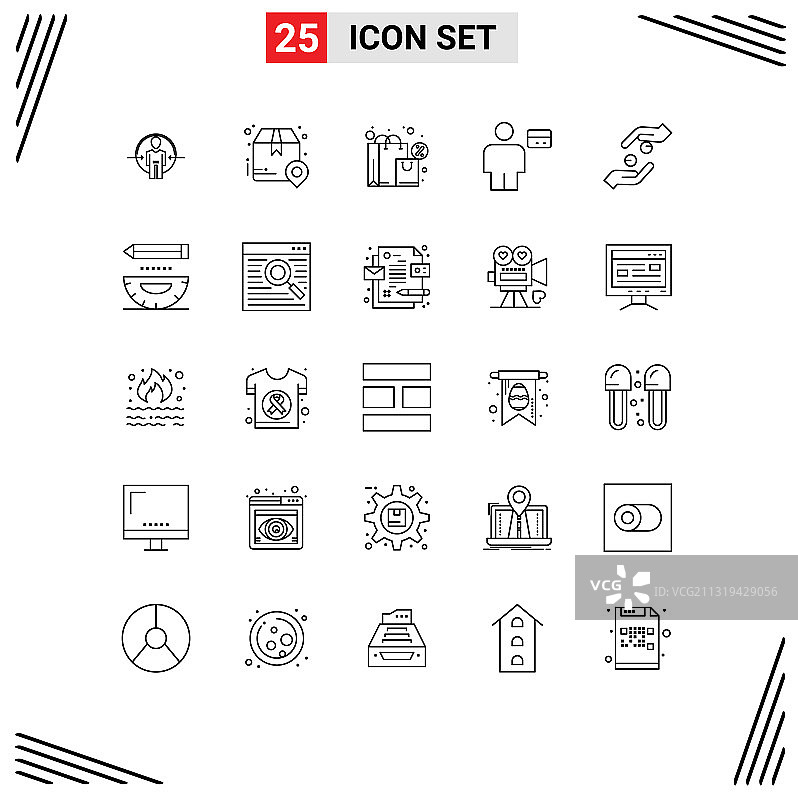 组25行符号和符号的信贷图片素材
