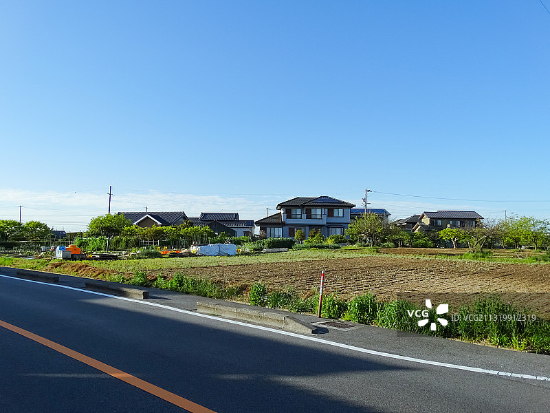 日本乡下农村与日本农村自建房“一户建”图片素材