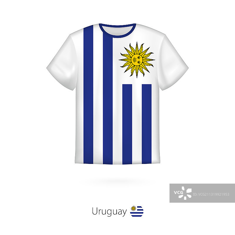 印有乌拉圭国旗的t恤设计图片素材