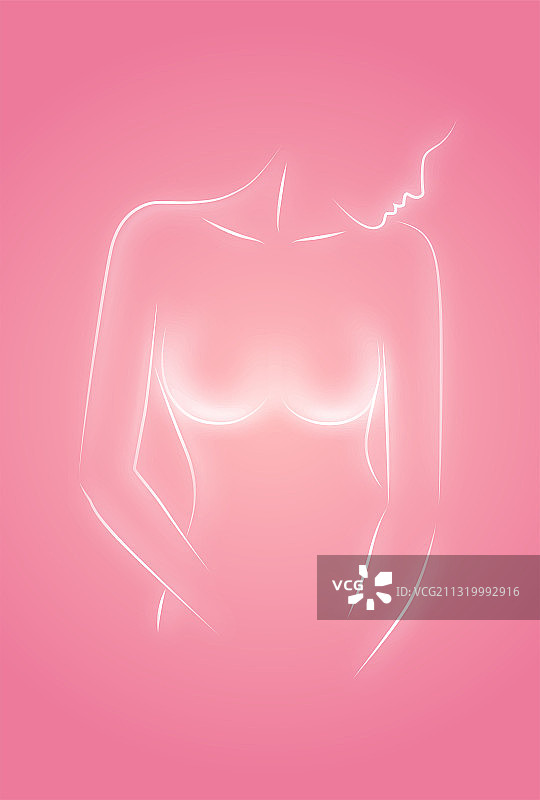 女性胸部线条插画图片素材