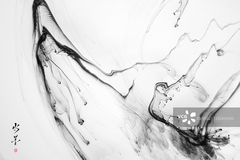 中国风抽象水墨流动肌理图图片素材