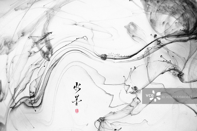 中国风抽象水墨流动肌理图图片素材