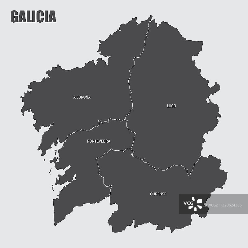 加利西亚地区地图图片素材