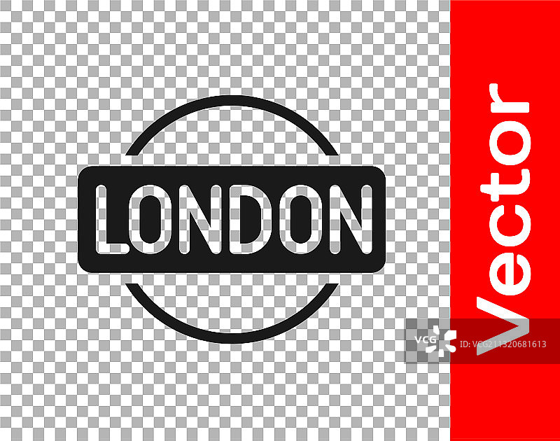 黑色伦敦标志图标孤立透明图片素材