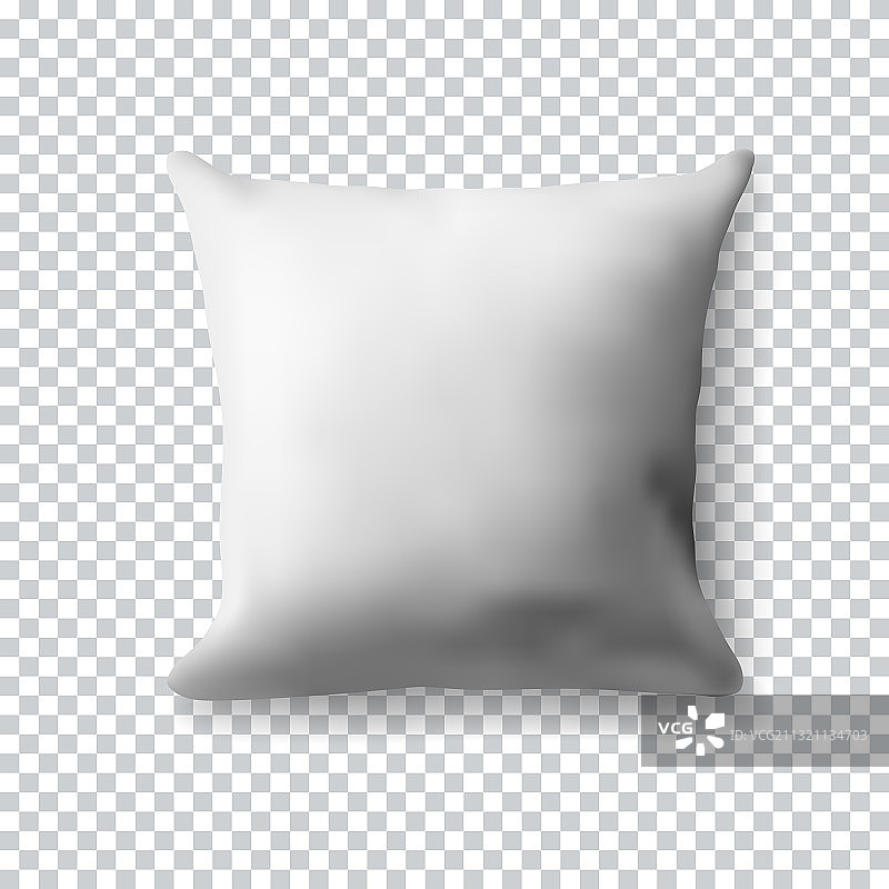 空白白色方形枕头上透明图片素材