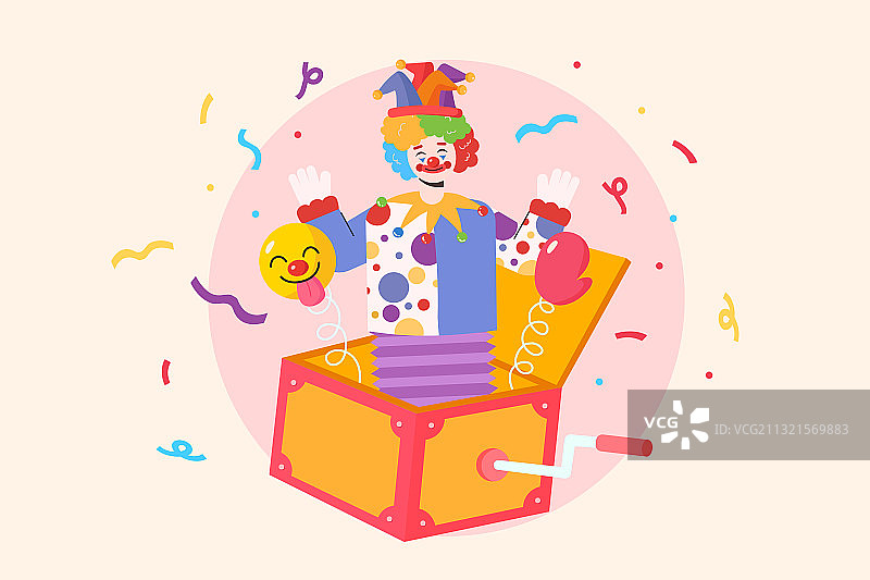 庆祝愚人节的小丑矢量插画图片素材