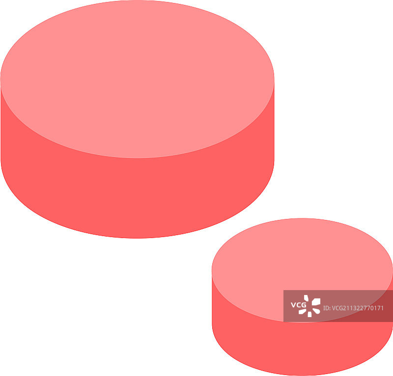 大、小丸子红色图标等距样式图片素材