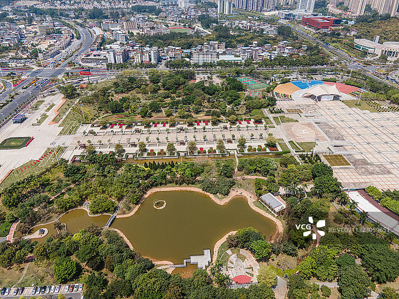 航拍广州增城区增城广场图片素材