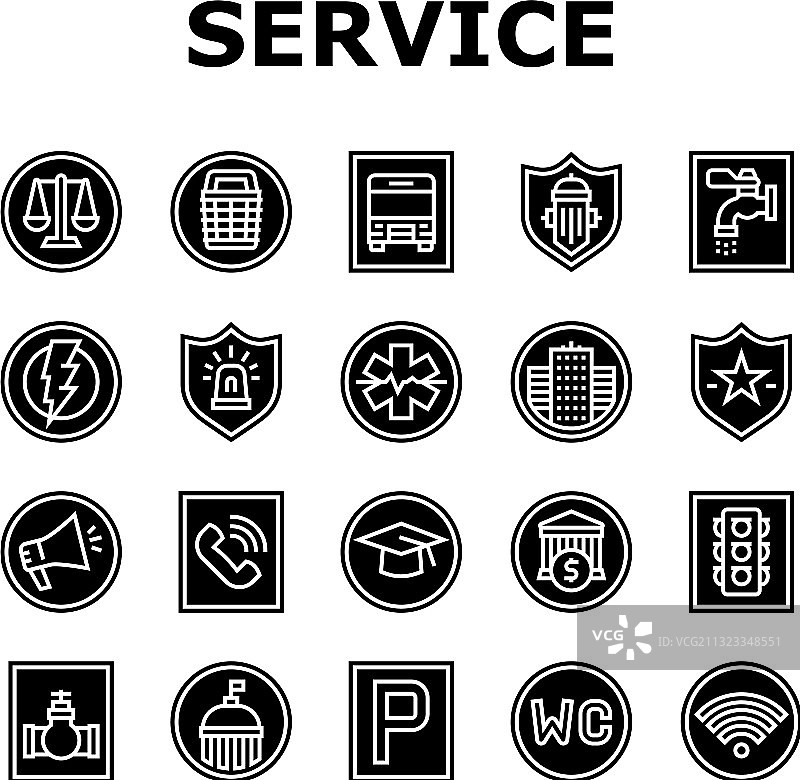 公共服务标志集合图标集图片素材