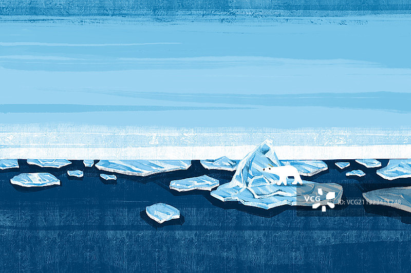 北极风光北极熊插画图片素材