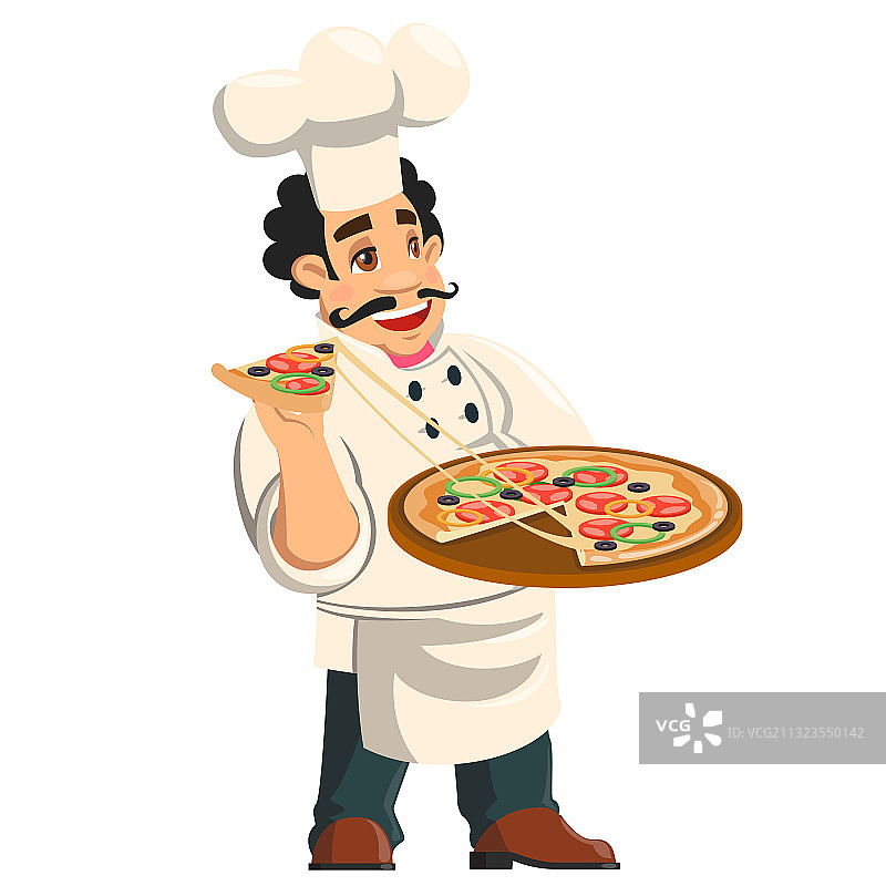 卡通欢乐厨师厨师展示图片素材