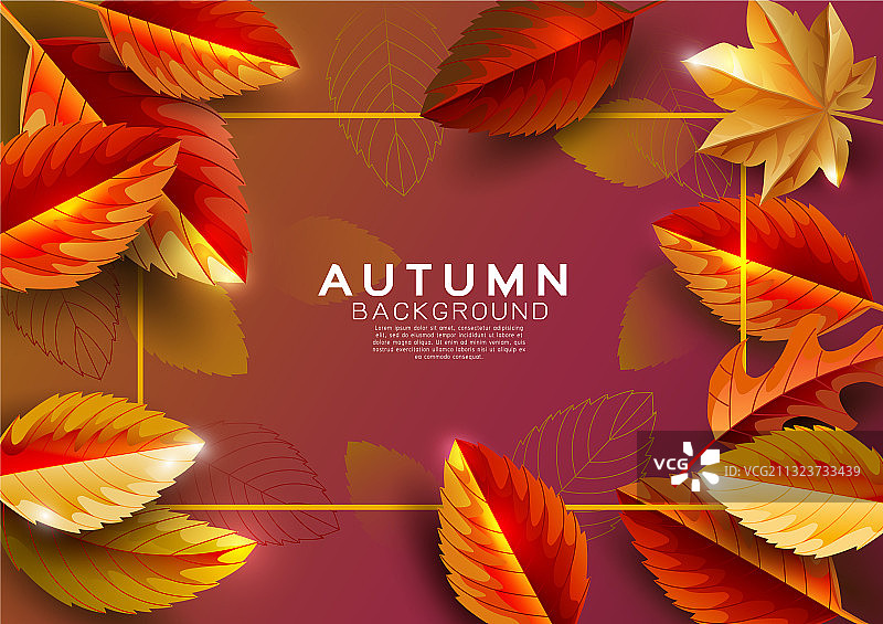 秋天的背景用落叶装饰图片素材