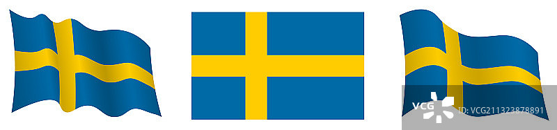 瑞典国旗的静态和动态图片素材